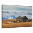 Framed Montana Landscapes - Rustic Barn and Snowy Mountain Backdrop