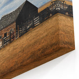 Framed Montana Landscapes - Rustic Barn and Snowy Mountain Backdrop