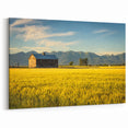 Montana Scenic Art - Golden Wheat Fields and Rustic Barn Landscape