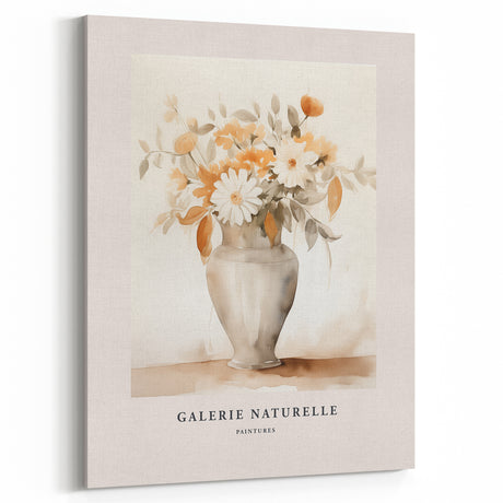 Minimalist Floral Vase Art – Neutral Watercolor Botanical Print for Home Decor