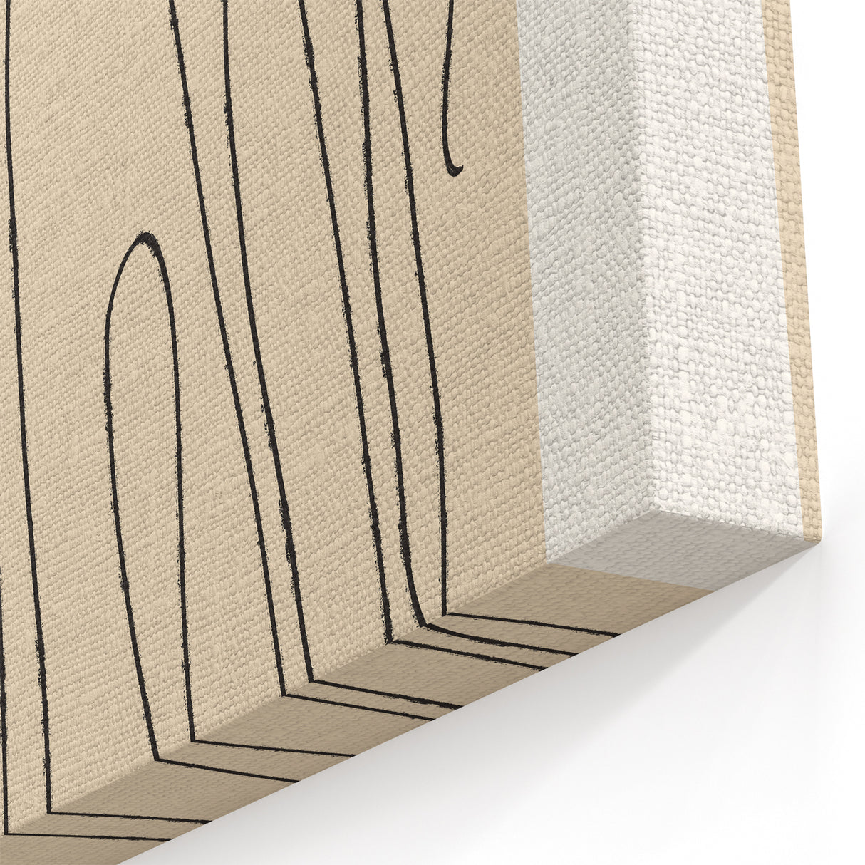 Minimalist Abstract Line Art – Modern Black and Beige Wall Art for Home Decor