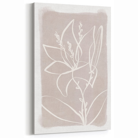 Mid Century Modern Floral Wall Art - Minimalist Line Art - Vintage Style