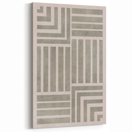Mid Century Modern Geometric Abstract Art - Minimalist Retro Striped Decor