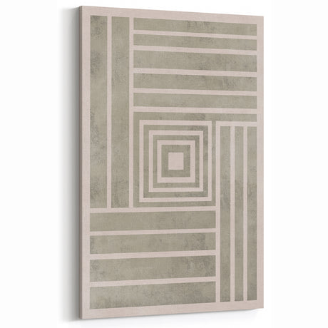 Mid Century Modern Geometric Striped Art - Minimalist Abstract Wall Decor