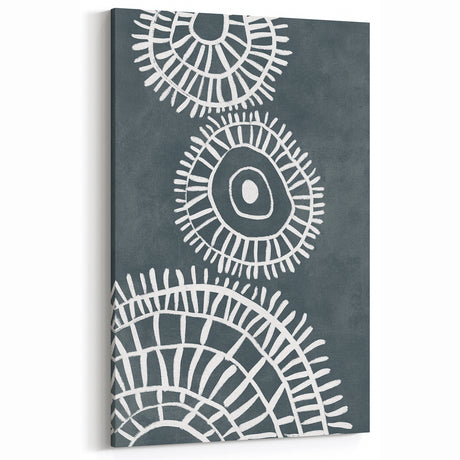 Mid Century Modern Art | Abstract Geometric Wall Decor | Teal & White Print