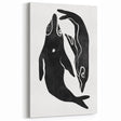 Mid Century Modern Art – Minimalist Abstract Sea Life in Black & White