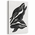 Mid Century Modern Art – Retro Abstract Fish Wall Decor in Black & White
