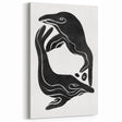 Mid Century Modern Art – Retro Abstract Fish Wall Decor in Black & White
