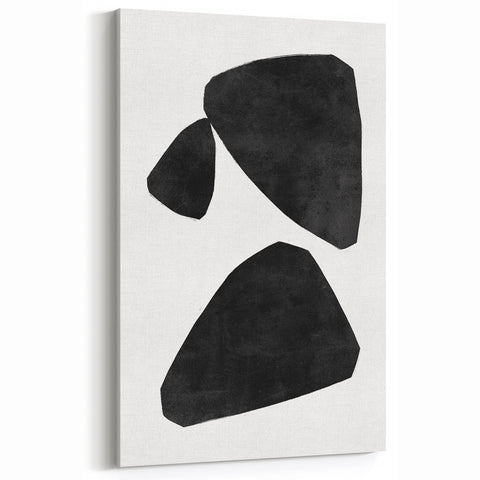 Mid Century Modern Art – Minimalist Abstract Geometric Shapes in Black & White