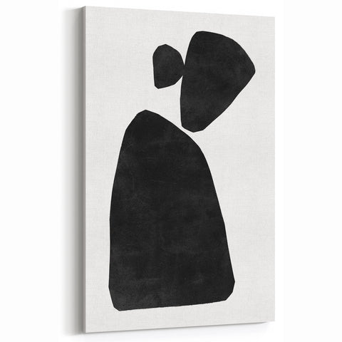 Mid Century Modern Art – Minimalist Abstract Shapes in Black & White