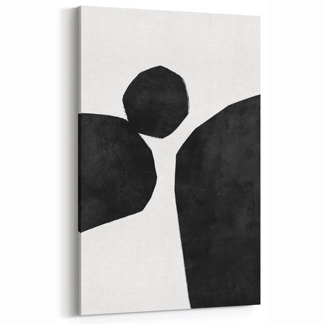 Mid Century Modern Art – Minimalist Abstract Geometric Design in Black & White