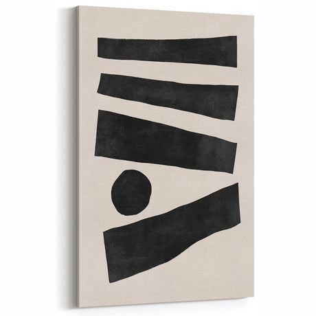 Mid Century Modern Art | Geometric Minimalist Stripe & Circle Wall Decor