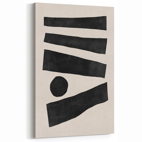Mid Century Modern Art | Geometric Minimalist Stripe & Circle Wall Decor