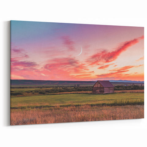Montana Photography Art - Sunset Barn Landscape Custom Montana Art