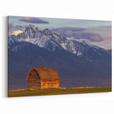 Montana Custom Art - Rustic Barn and Mountain Landscape Fine Art Print