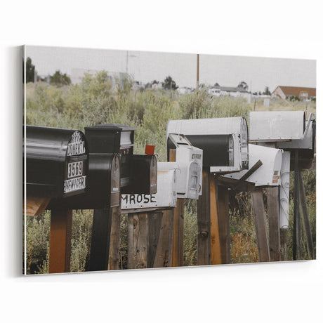 Rustic Mailboxes Wall Art - Vintage Farmhouse Decor for Cozy Spaces