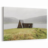 Rustic Cabin by the Lake - Vintage Farmhouse Wall Art for Cozy Homes