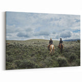 Montana Mountain Art - Cowboy Horseback Riding Landscape Custom Art