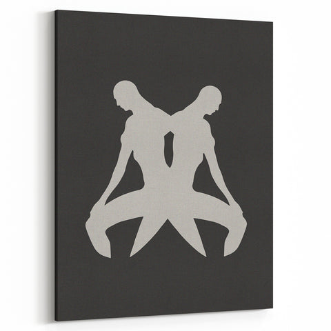 Minimalist Silhouette Art – Abstract Modern Figure Wall Decor in Black