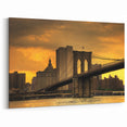 Brooklyn Bridge Wall Art - New York City Skyline Canvas Print for Home Decor