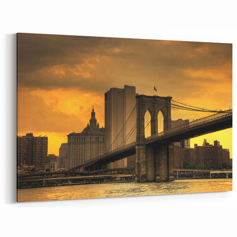 Brooklyn Bridge Wall Art - New York City Skyline Canvas Print for Home Decor