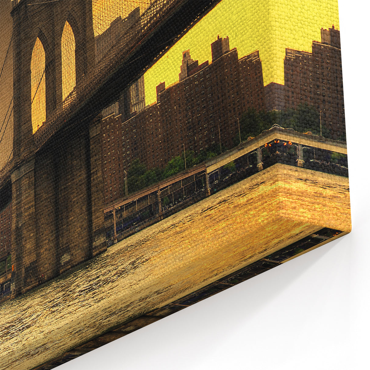 Brooklyn Bridge Wall Art - New York City Skyline Canvas Print for Home Decor