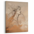 Minimalist Portrait Art – Elegant Line Drawing with Soft Earth Tones