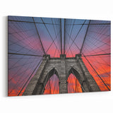 Brooklyn Bridge Art Print - Sunset Photography of NYC Landmark for Decor