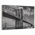 Brooklyn Bridge Black and White Photography - Night NYC Wall Art Print