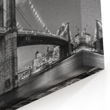 Brooklyn Bridge Black and White Photography - Night NYC Wall Art Print