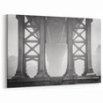 Manhattan Bridge Black and White Art - NYC Industrial Architecture Print