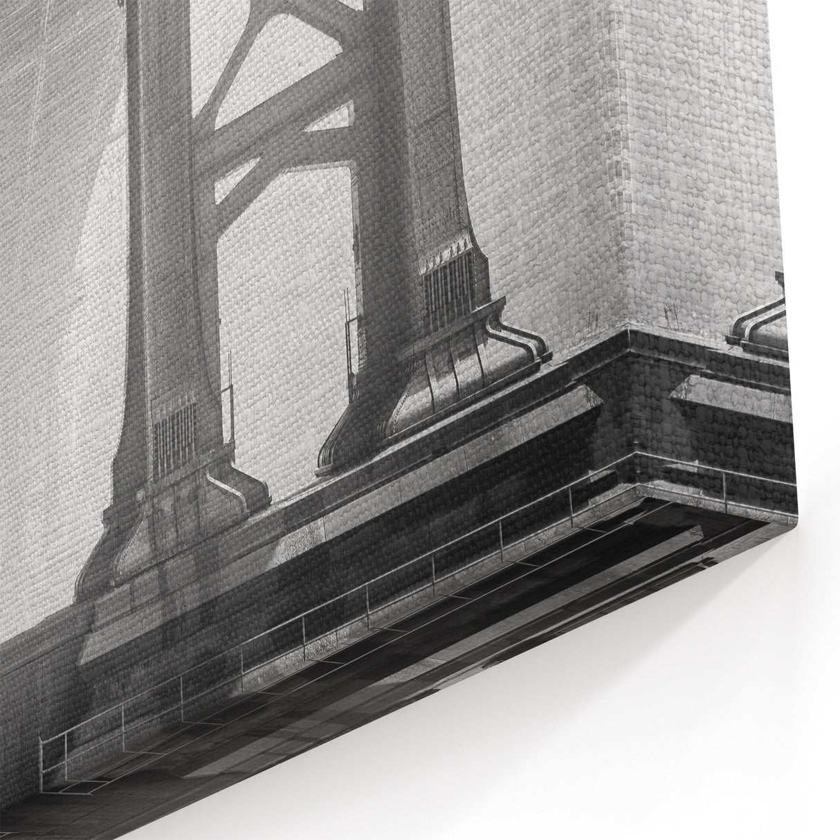 Manhattan Bridge Black and White Art - NYC Industrial Architecture Print
