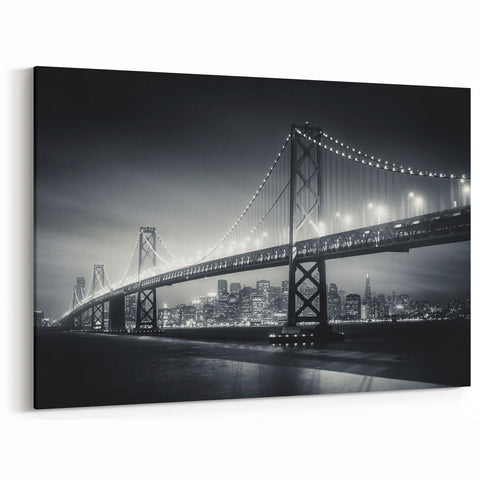 San Francisco Bay Area Art – Black and White Bridge Wall Art California