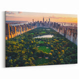 Central Park Wall Art - Aerial View NYC Skyline Sunset Photography Print