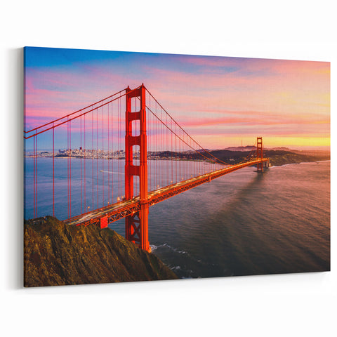 Golden Gate Bridge Canvas – Sunset Wall Art San Francisco California