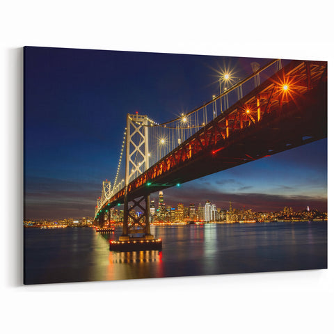 San Francisco Skyline Prints – Bay Bridge Wall Art California Night Scene