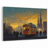 Framed San Francisco Photography – Cable Car Wall Art California Evening