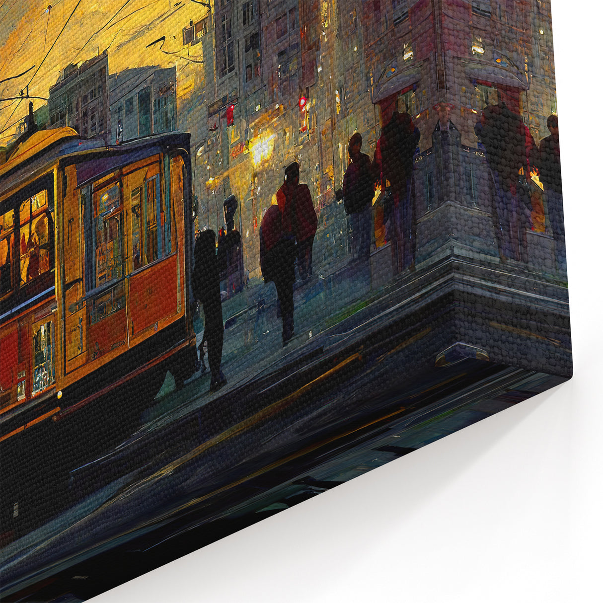 Framed San Francisco Photography – Cable Car Wall Art California Evening