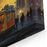 Framed San Francisco Photography – Cable Car Wall Art California Evening