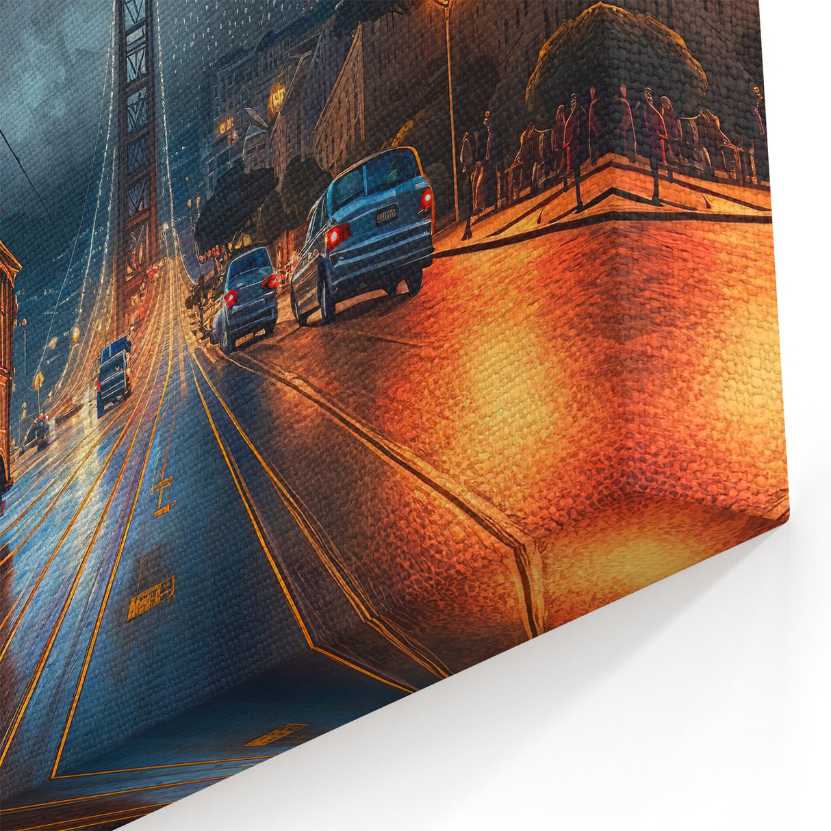 Iconic San Francisco Landmarks – Cable Car Wall Art California Night Scene