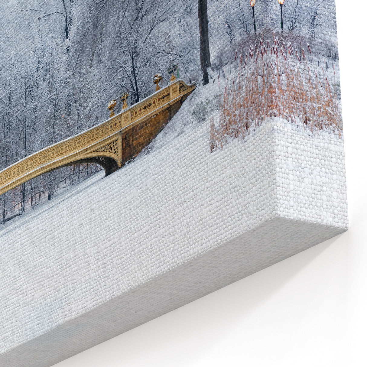 Central Park Canvas Prints - NYC Winter Photography Bow Bridge Wall Art