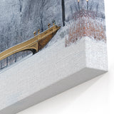 Central Park Canvas Prints - NYC Winter Photography Bow Bridge Wall Art