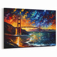 Golden Gate Bridge Canvas – Vibrant Abstract Wall Art San Francisco Sunset