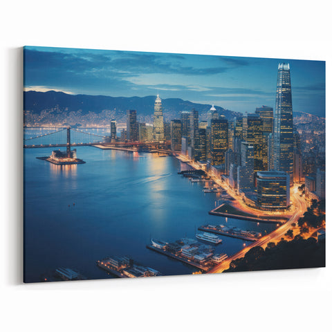 San Francisco Skyline Prints – Night Cityscape Wall Art California View