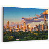 NYC Scenic Art - Central Park Sunset Skyline Photography Canvas Print