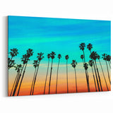 Santa Barbara Wall Art - California Beach Palm Trees at Sunset