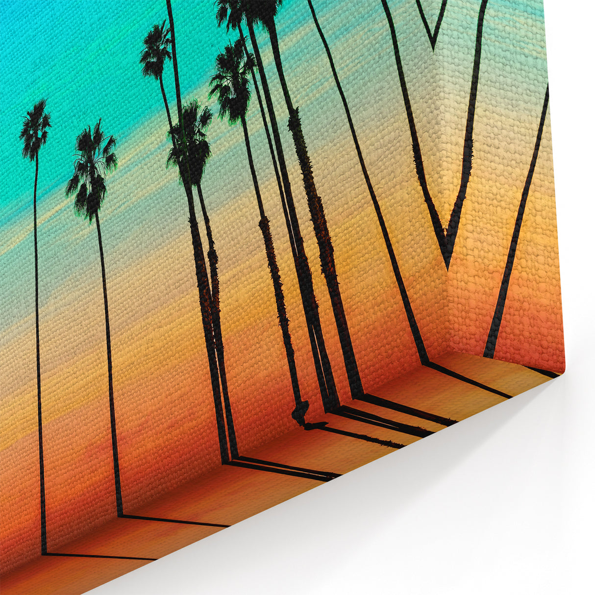Santa Barbara Wall Art - California Beach Palm Trees at Sunset