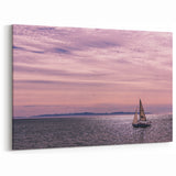 Scenic California Art - Sailboat on Santa Barbara Coast at Sunset
