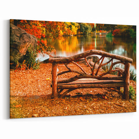 Central Park Wall Art - Autumn Leaves Scenic Photography Canvas Print