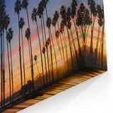 Twilight California Art - Palm Trees Sunset Santa Barbara Wall Print
